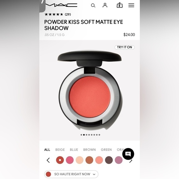 MAC Powder Kiss Soft Matte Eye Shadow in color So Haute Right Now, NEW! - Picture 6 of 10